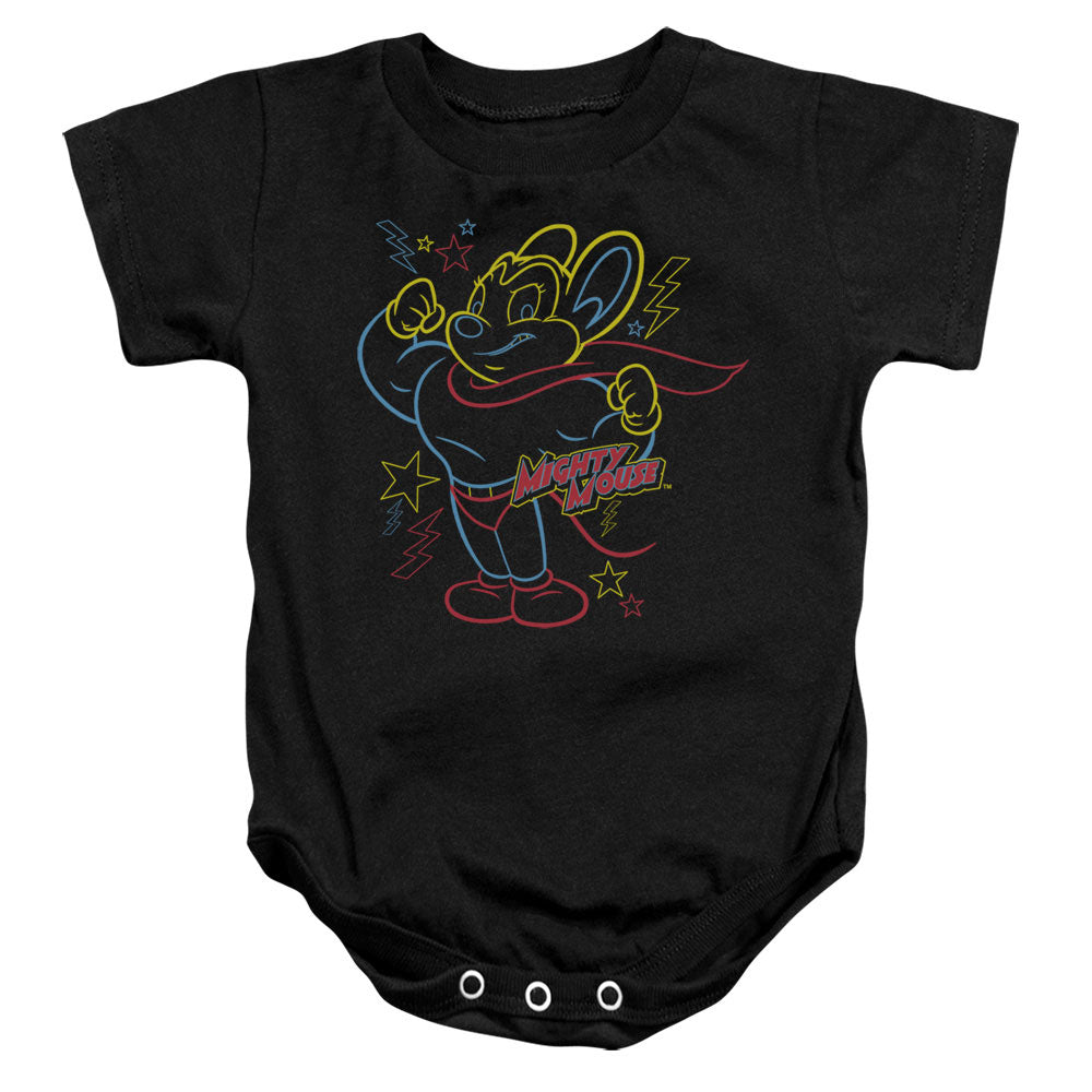 Mighty Mouse - Neon Hero - Infant Snapsuit - Black