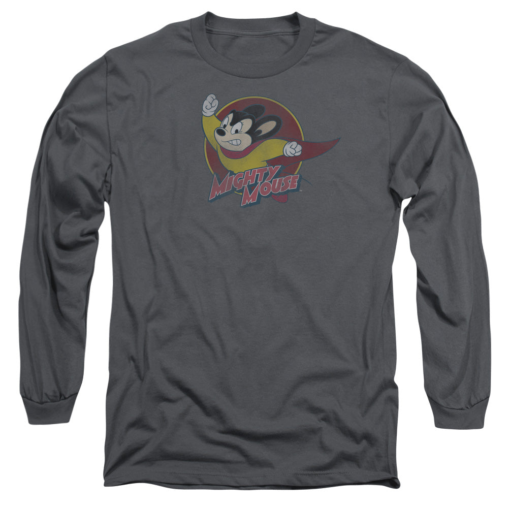Mighty Mouse - Mighty Circle - Long Sleeve Adult 18/1 - Charcoal T-shirt
