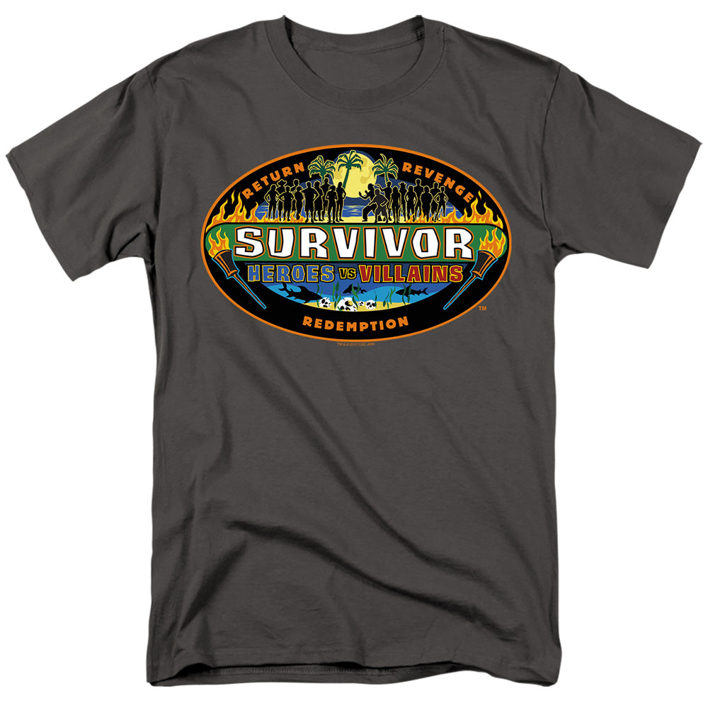 Survivor - Heroes Vs Villains - Short Sleeve Adult 18/1 - Charcoal T-shirt