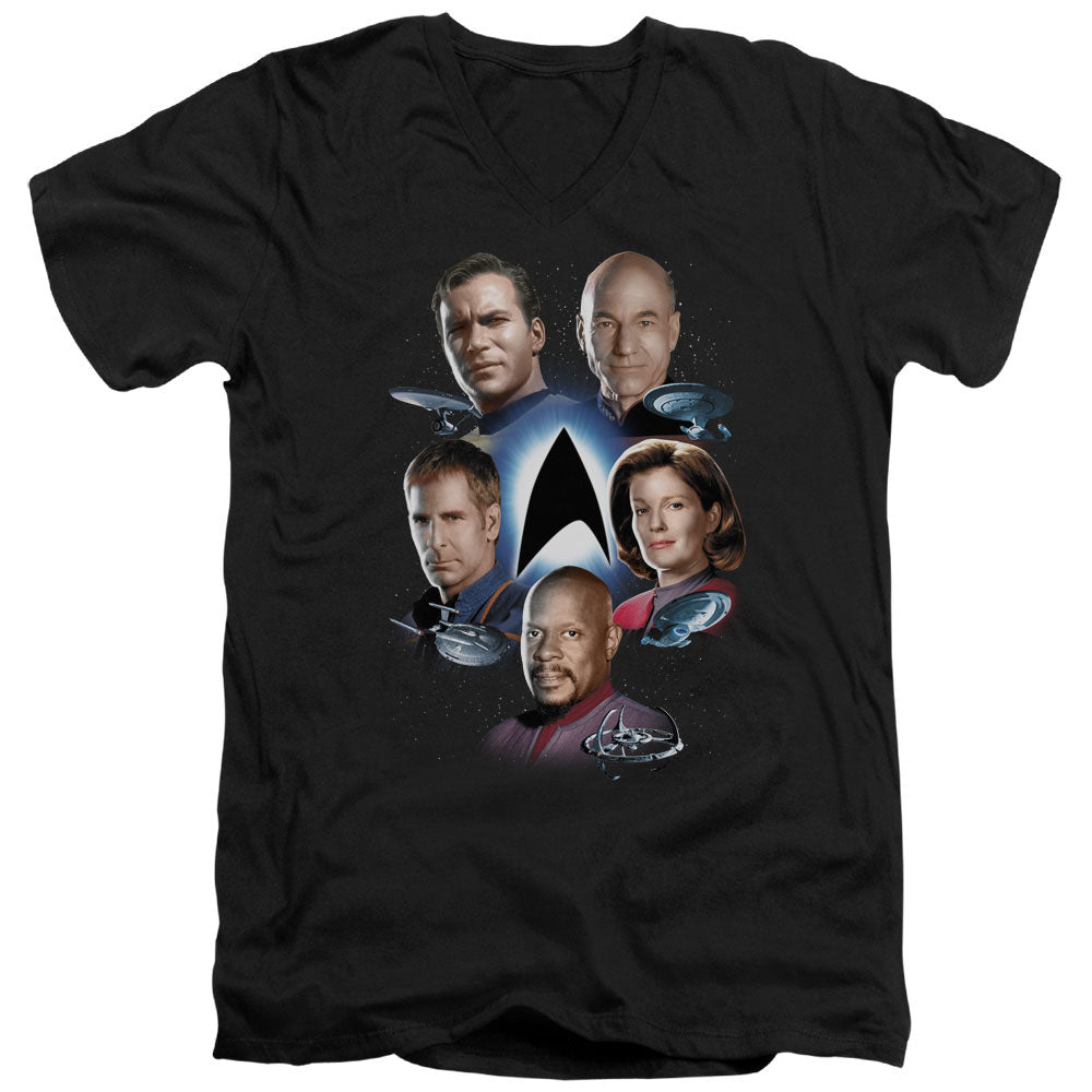 Star Trek - Starfleets Finest - Short Sleeve Adult V-neck - Black T-shirt