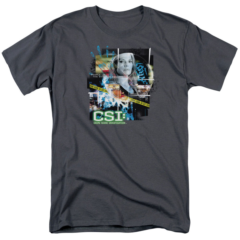 Csi - Evidence Collage - Short Sleeve Adult 18/1 - Charcoal T-shirt