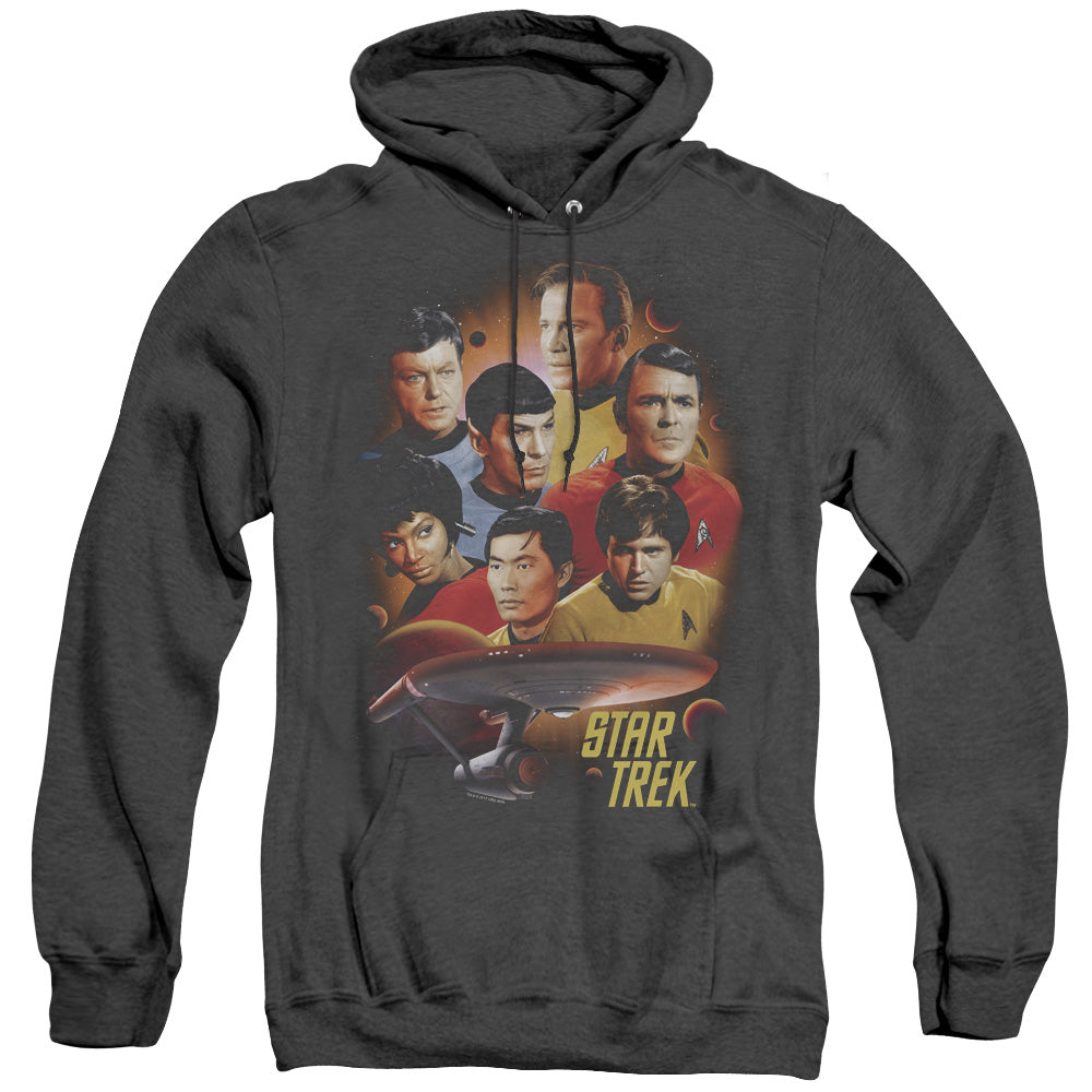 Star Trek - Heart Of The Enterprise - Adult Heather Hoodie - Black