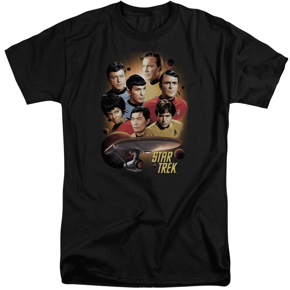 Star Trek - Heart Of The Enterprise - Short Sleeve Adult Tall - Black T-shirt