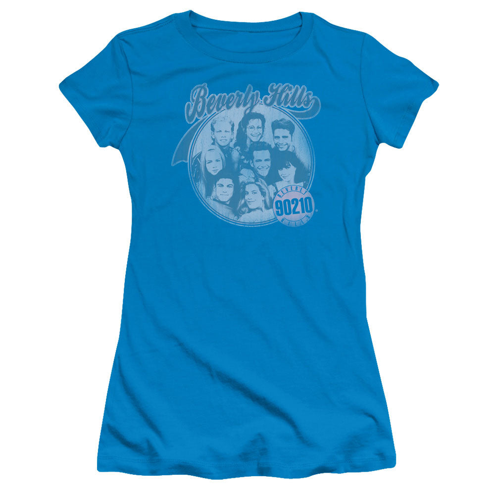 90210 - Circle Of Friends - Short Sleeve Junior Sheer - Turquoise T-shirt