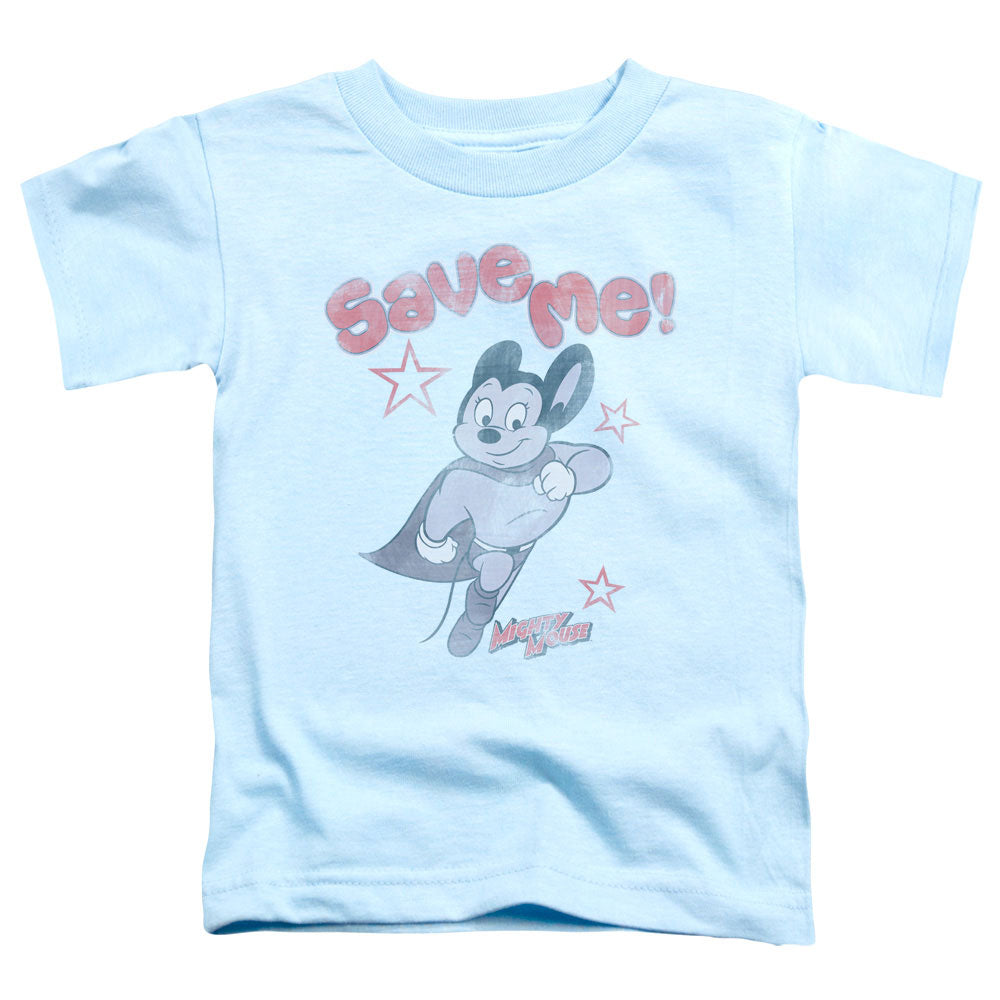 Mighty Mouse - Save Me - Short Sleeve Toddler Tee - Light Blue T-shirt
