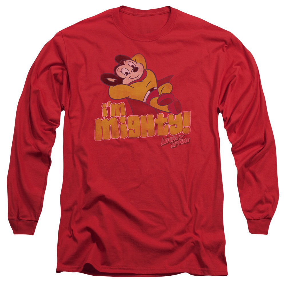 MIGHTY MOUSE IM MIGHTY - L/S ADULT 18/1 - RED T-Shirt