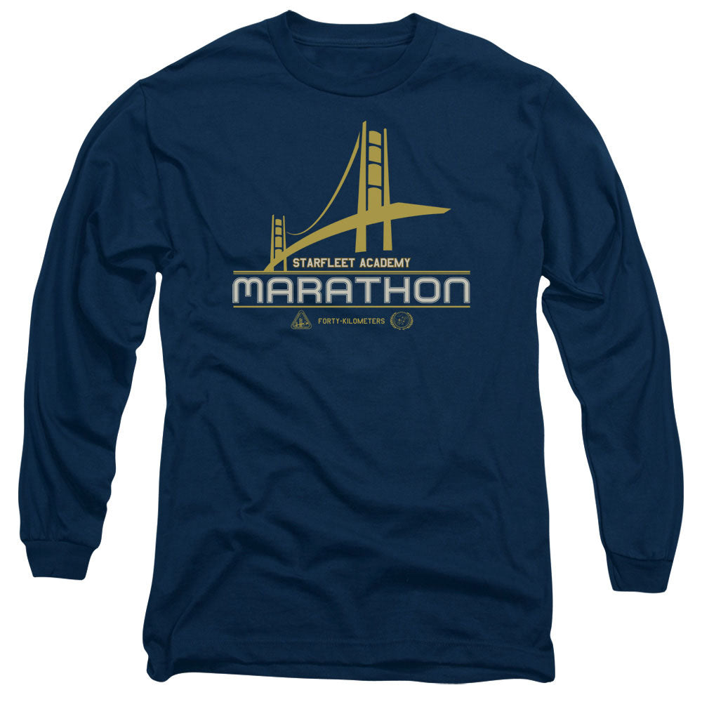 Star Trek - Marathon Logo - Long Sleeve Adult 18/1 - Navy T-shirt