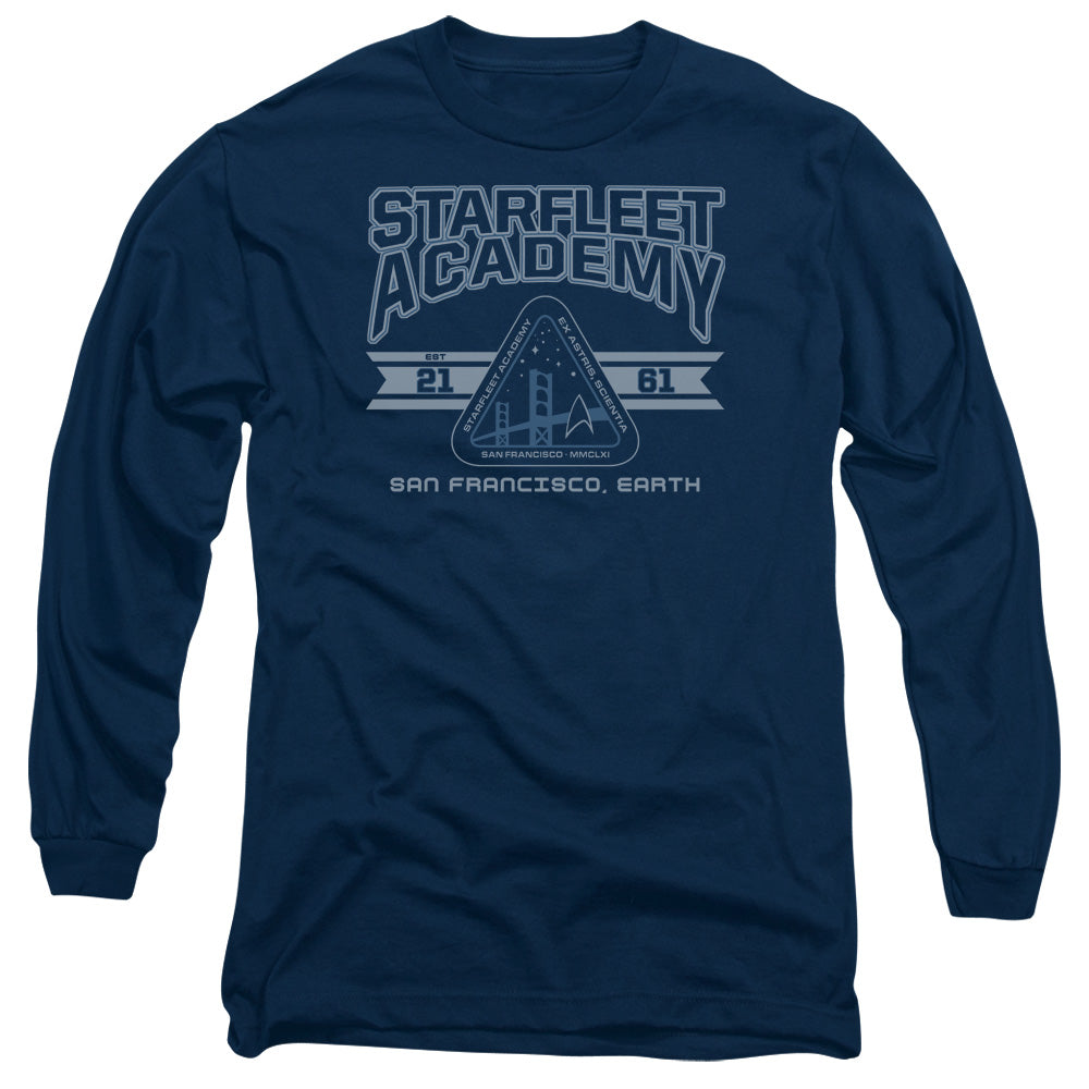 Star Trek - Starfleet Academy Earth - Long Sleeve Adult 18/1 - Navy T-shirt