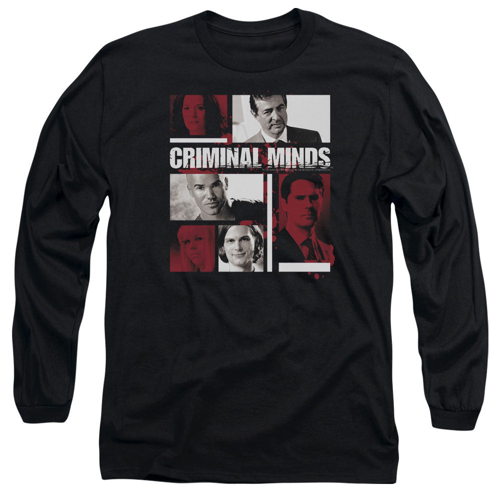 Criminal Minds - Character Boxes - Long Sleeve Adult 18/1 - Black T-shirt
