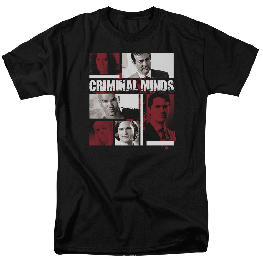 Criminal Minds - Character Boxes - Short Sleeve Adult 18/1 - Black T-shirt