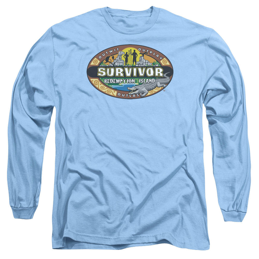Survivor - Redemption Island - Long Sleeve Adult 18/1 - Carolina Blue T-shirt