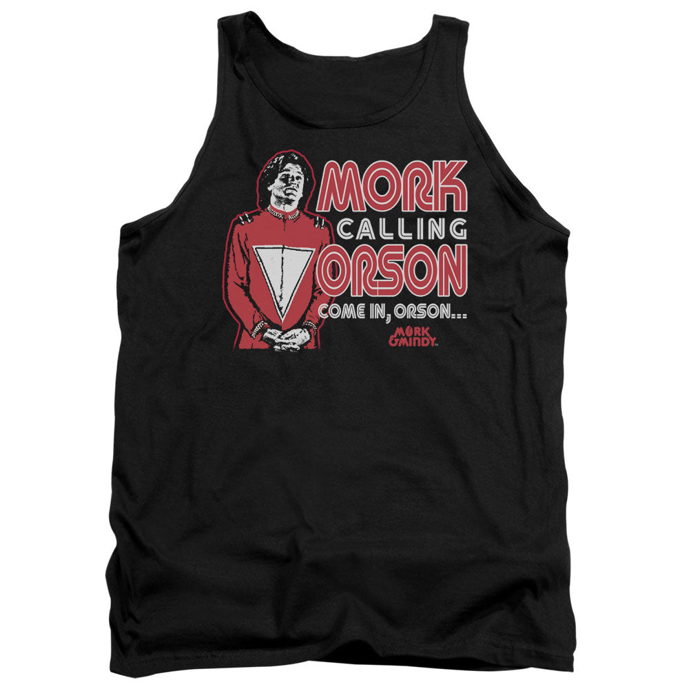 Mork & Mindy - Mork Calling Orson - Adult Tank - Black