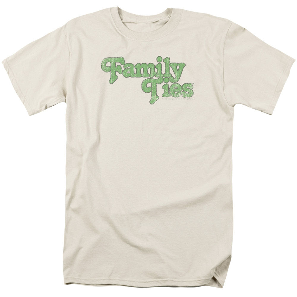 Family Ties - Logo - Short Sleeve Adult 18/1 - Cream T-shirt