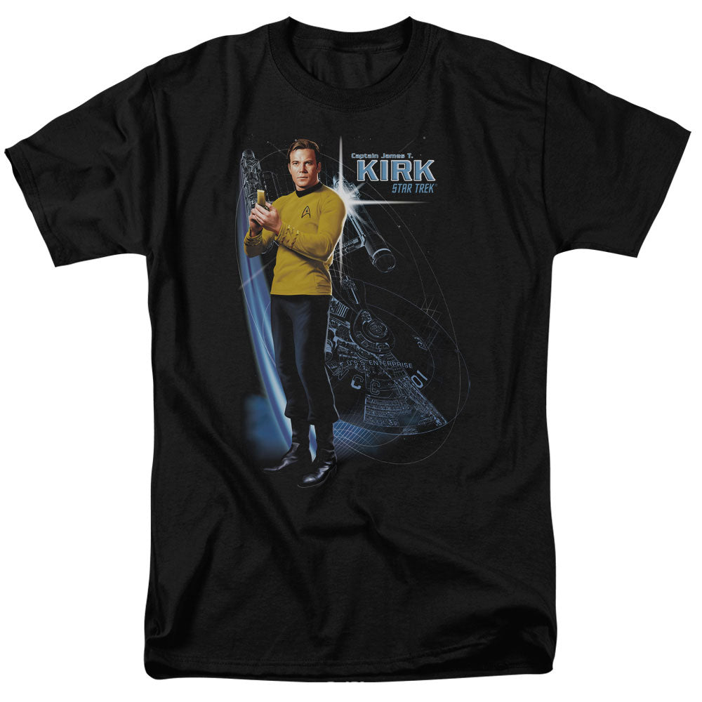 Star Trek - Galactic Kirk - Short Sleeve Adult 18/1 - Black T-shirt