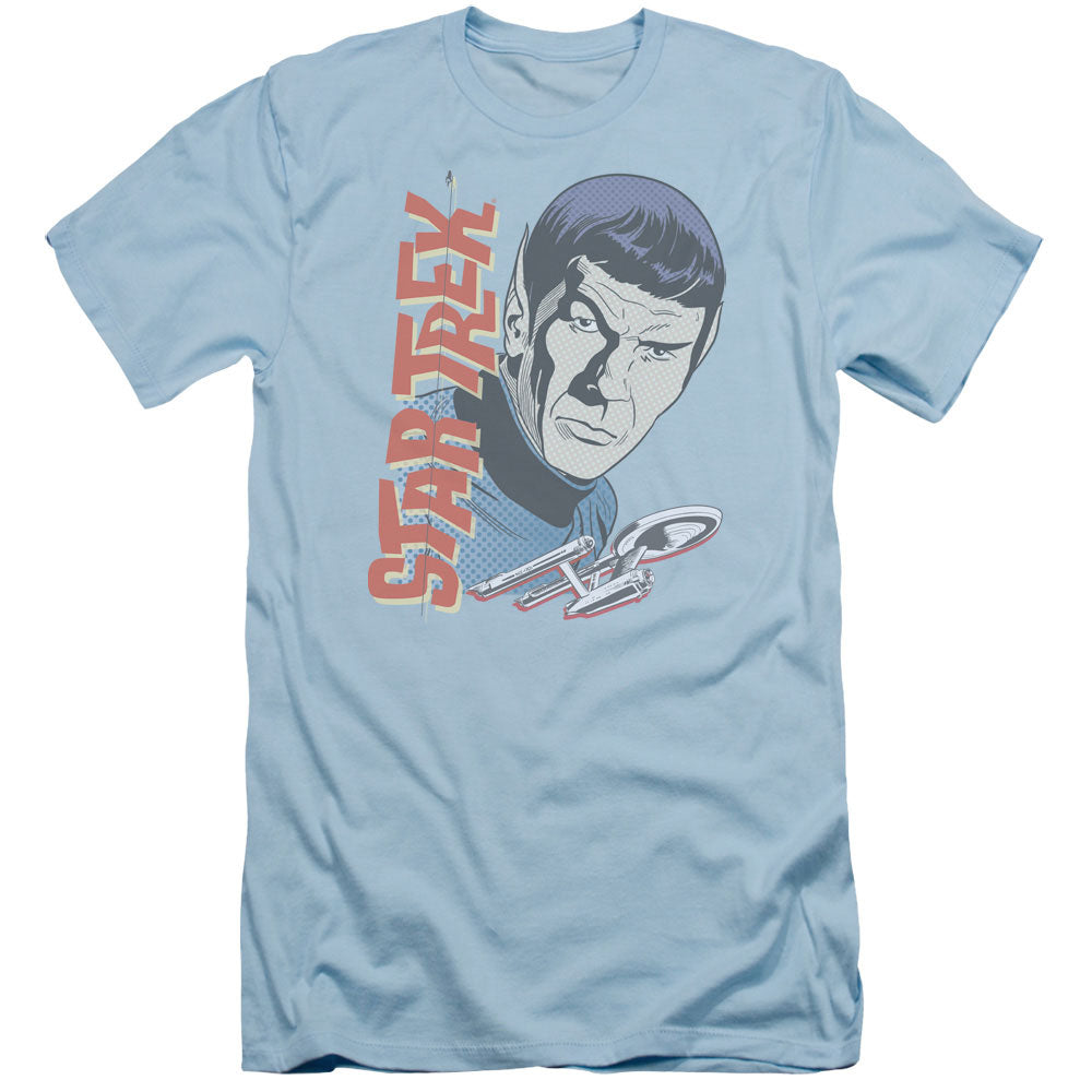 Star Trek - Vintage Spock - Short Sleeve Adult 30/1 - Light Blue T-shirt
