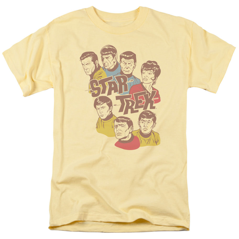 Star Trek - Retro Illustrated Crew - Short Sleeve Adult 18/1 - Banana T-shirt
