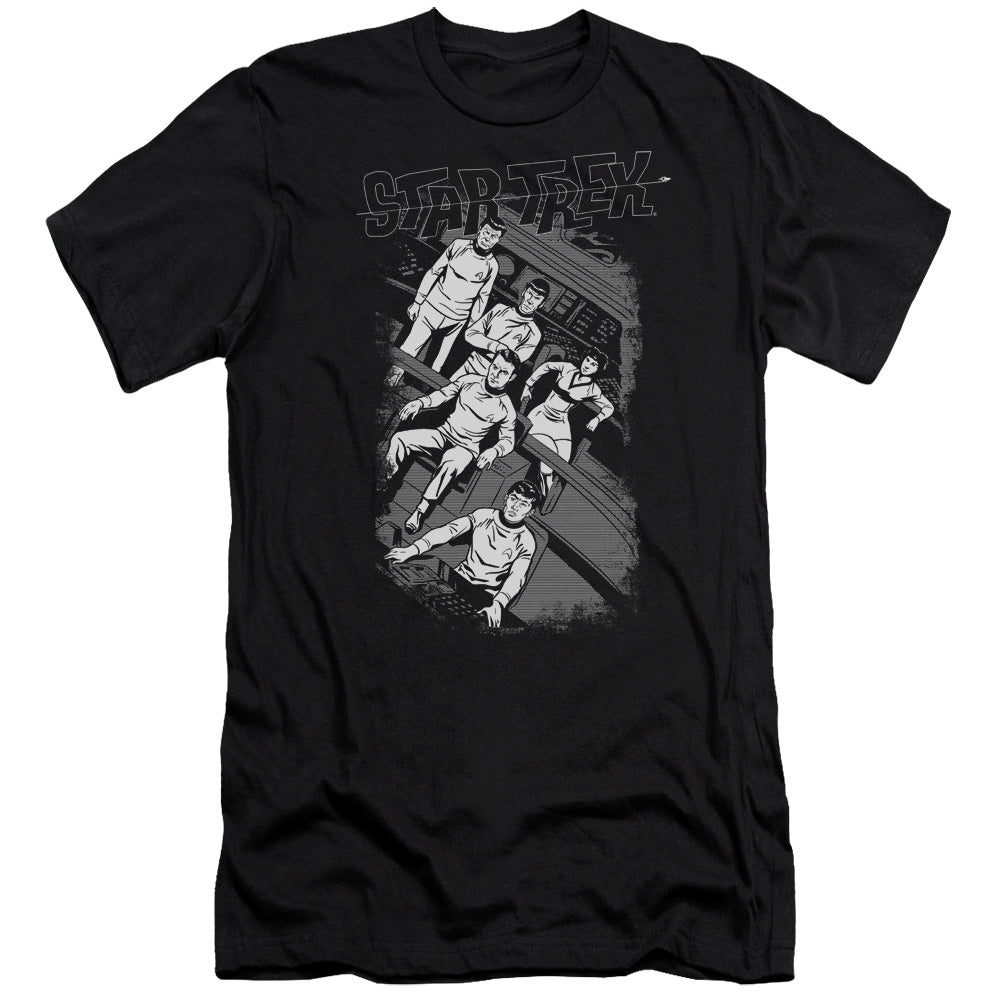 Star Trek - Retro Tilted Bridge-premuim Canvas Adult Slim Fit 30/1 - Black