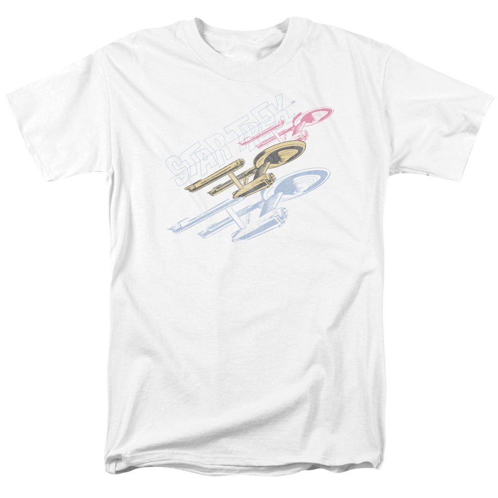 Star Trek - Retro Tri Enterprise - Short Sleeve Adult 18/1 - White T-shirt