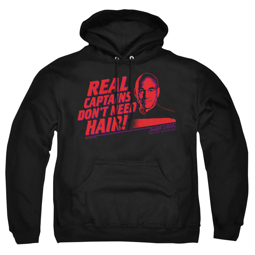 Star Trek - Real Captain - Adult Pull-over Hoodie - Black