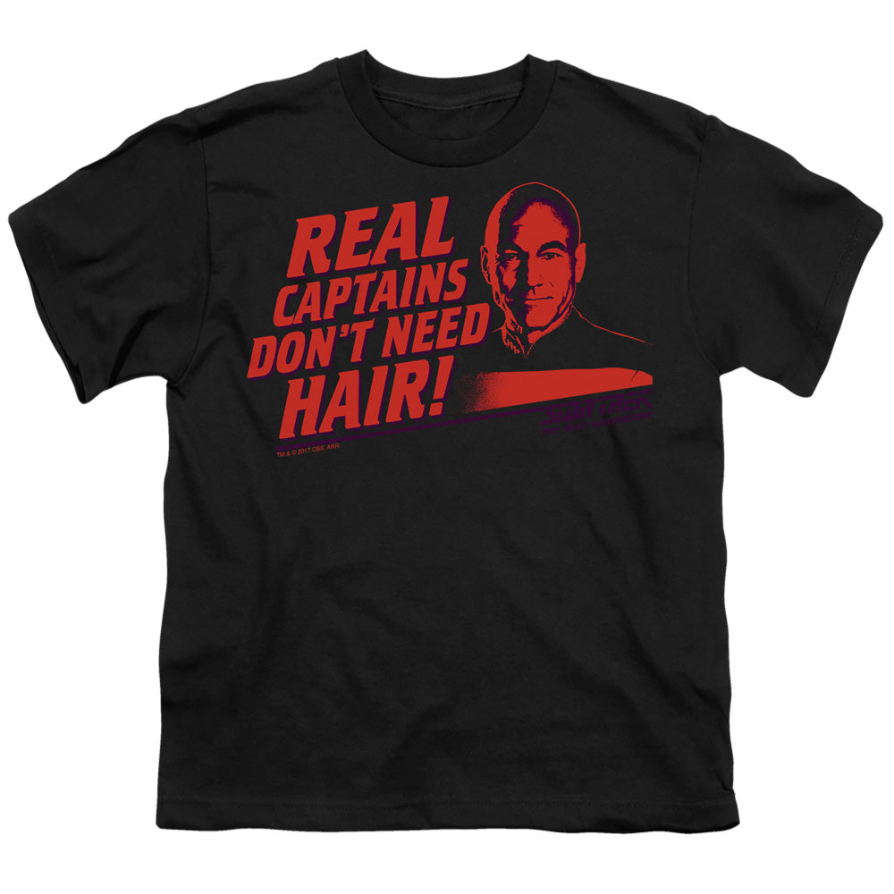 Star Trek - Real Captain - Short Sleeve Youth 18/1 - Black T-shirt