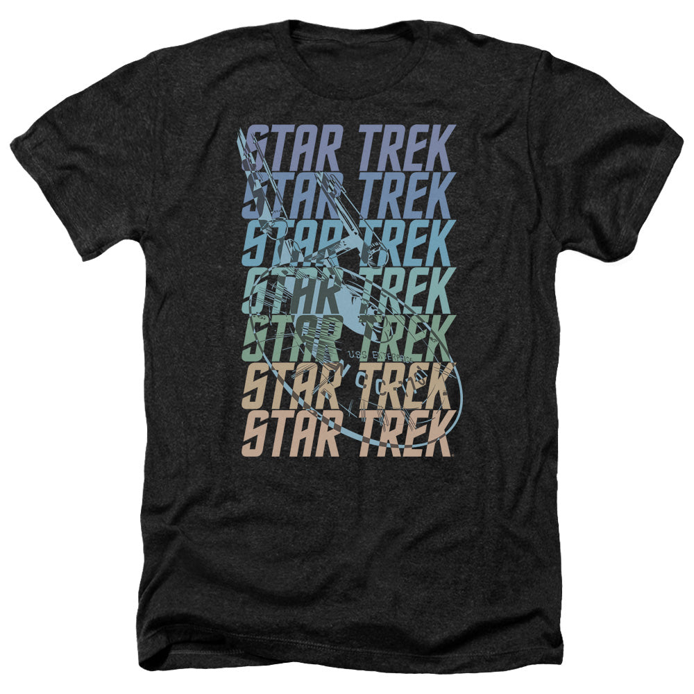 Star Trek - Multi Logo Enterprise - Adult Heather-black