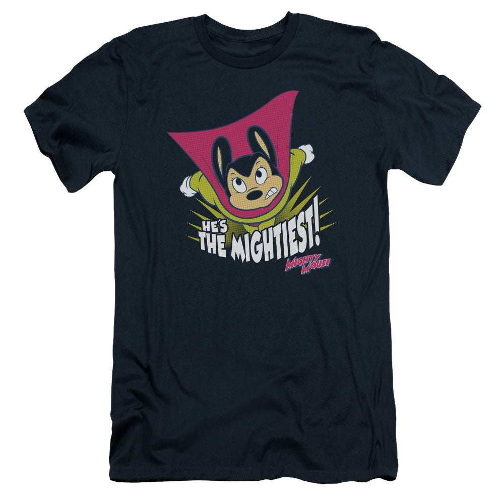 Mighty Mouse - The Mightiest - Short Sleeve Adult 30/1 - Navy T-shirt