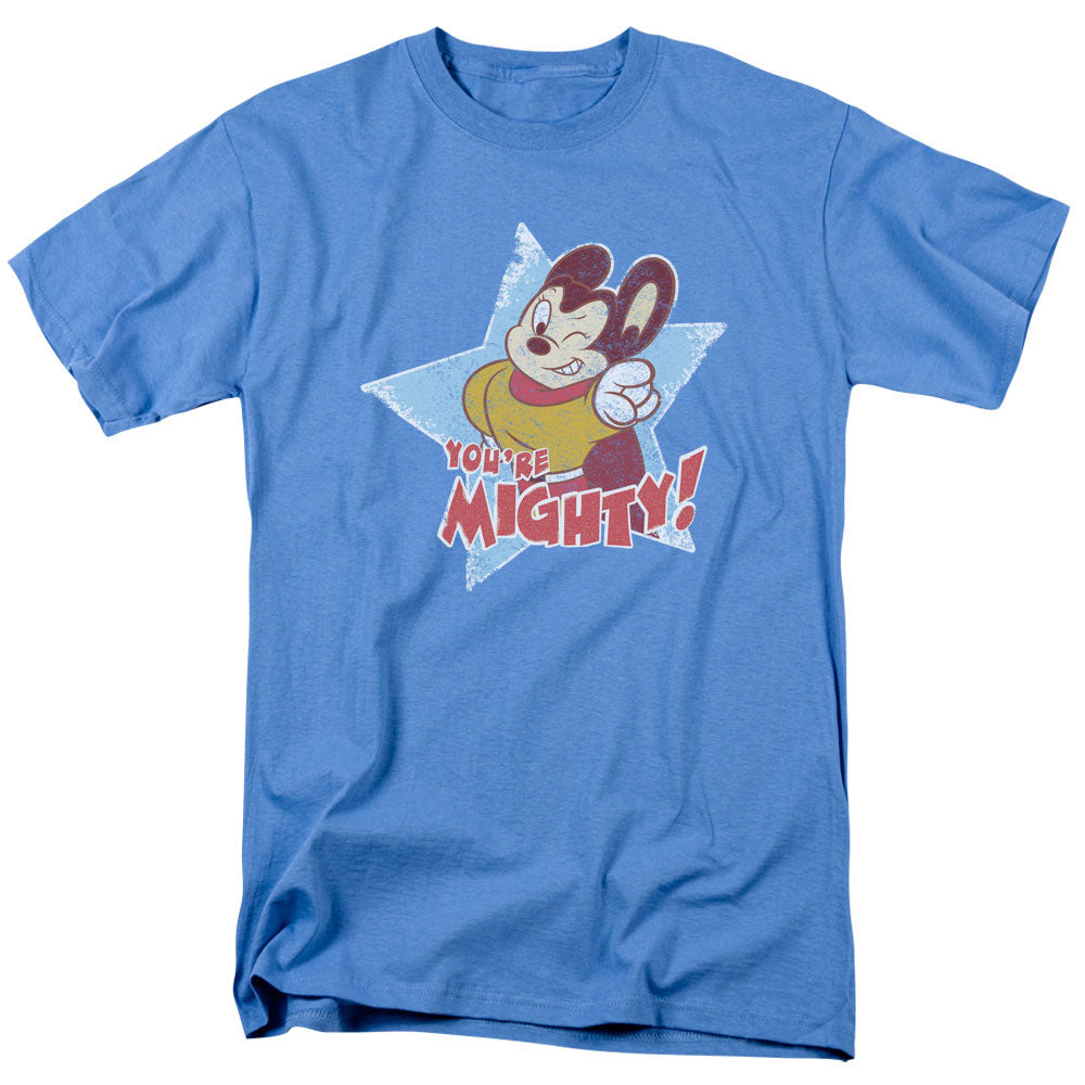 Mighty Mouse - Youre Mighty - Short Sleeve Adult 18/1 - Carolina Blue T-shirt