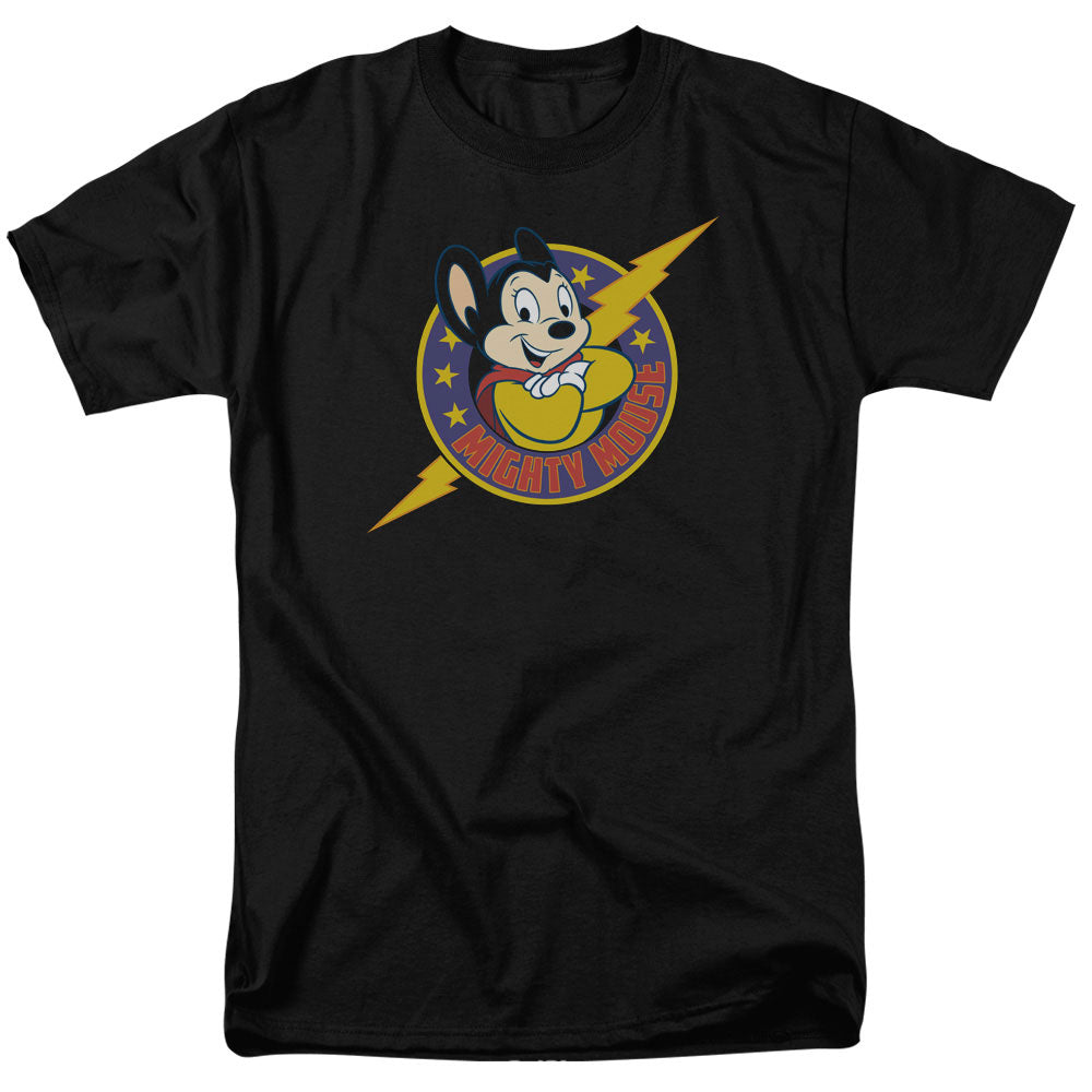 Mighty Mouse - Mighty Hero - Short Sleeve Adult 18/1 - Black T-shirt