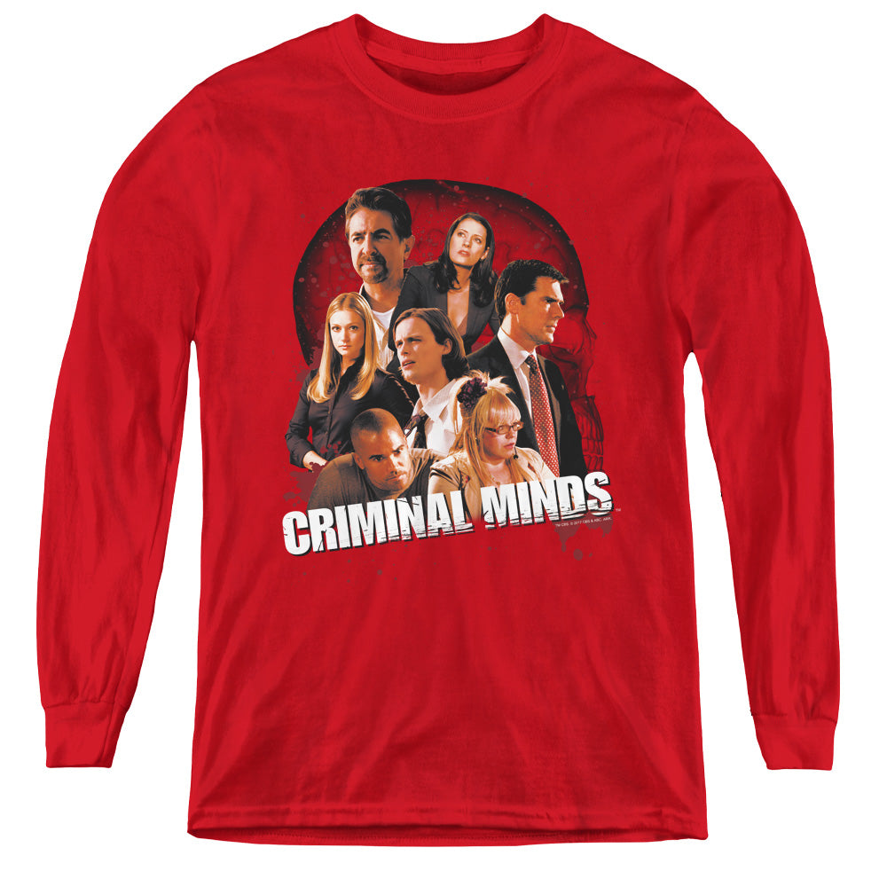 Criminal Minds - Brain Trust - Youth Long Sleeve Tee - Red