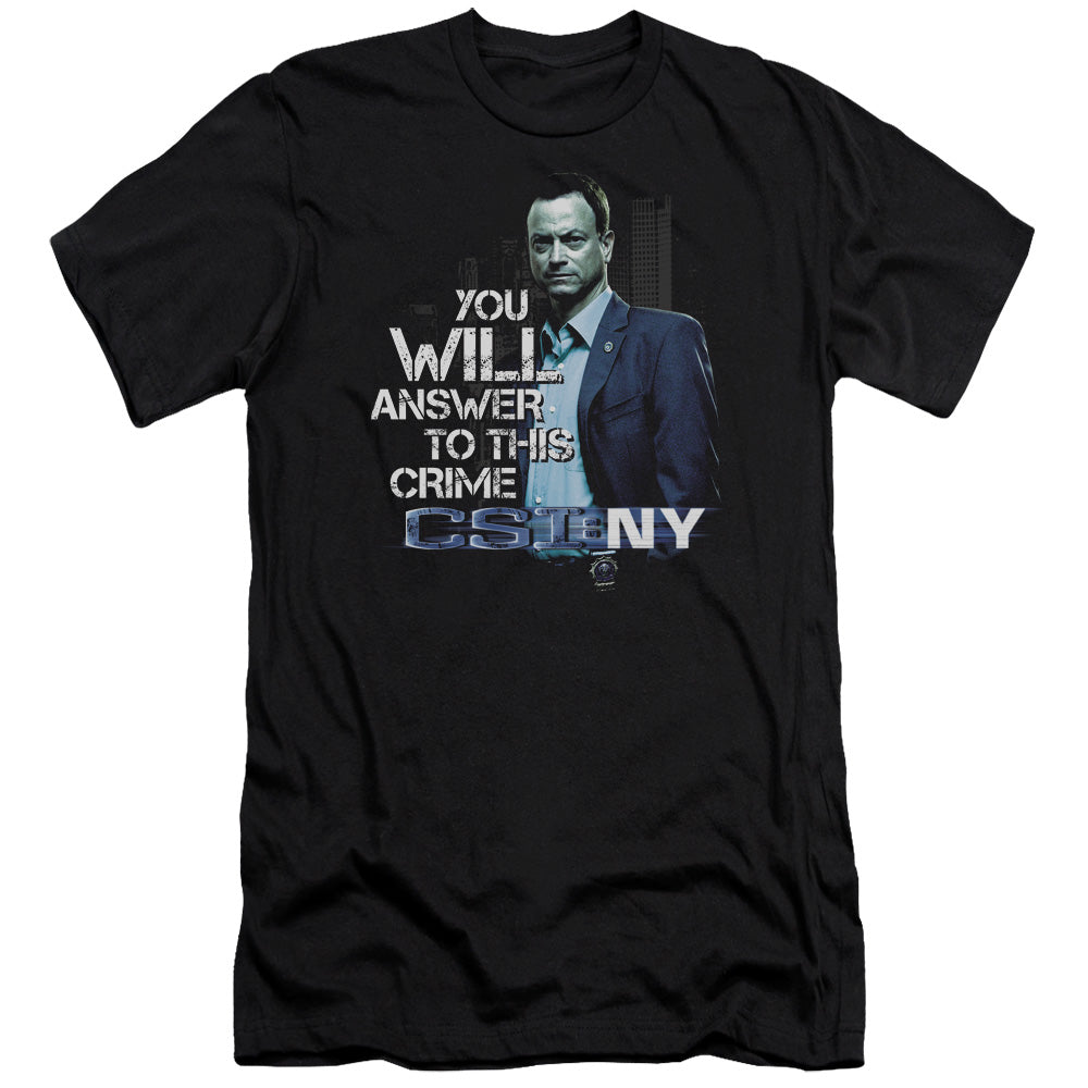 Csi Ny - You Will Answer-premuim Canvas Adult Slim Fit 30/1 - Black