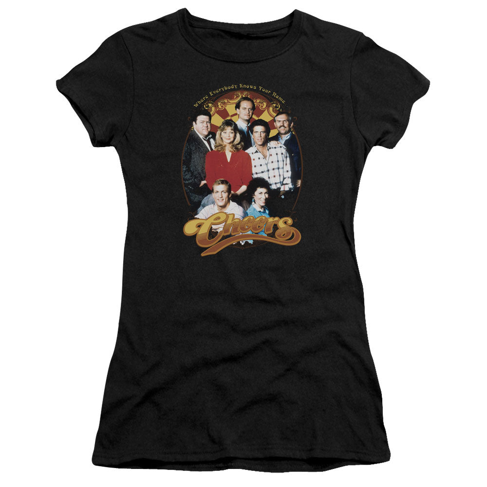 Cheers - Group Shot - Short Sleeve Junior Sheer - Black T-shirt