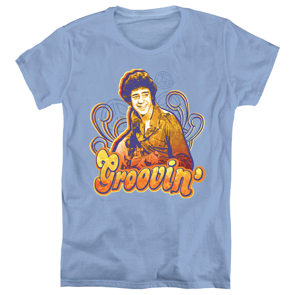 Brady Bunch - Groovin - Short Sleeve Womens Tee - Carolina Blue T-shirt