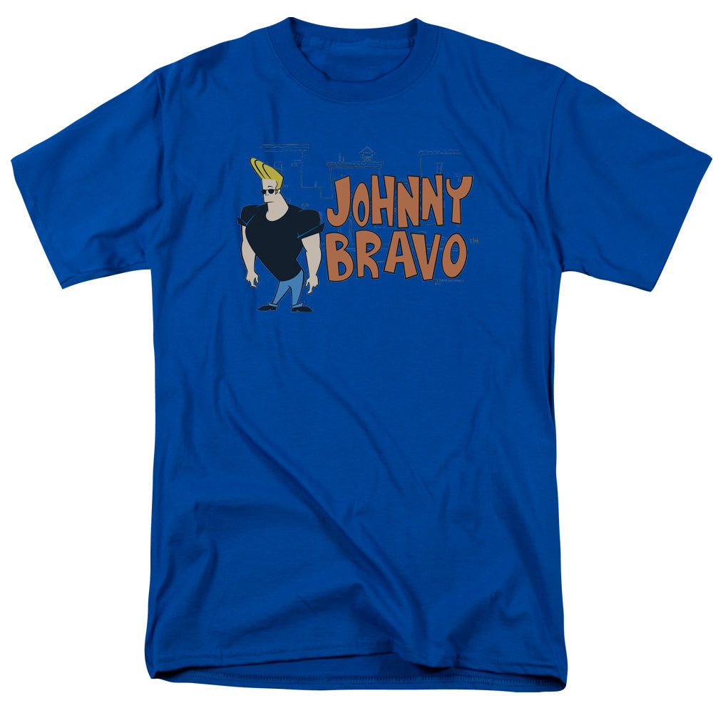 Johnny Bravo - Johnny Logo - Short Sleeve Adult 18/1 - Royal Blue T-shirt