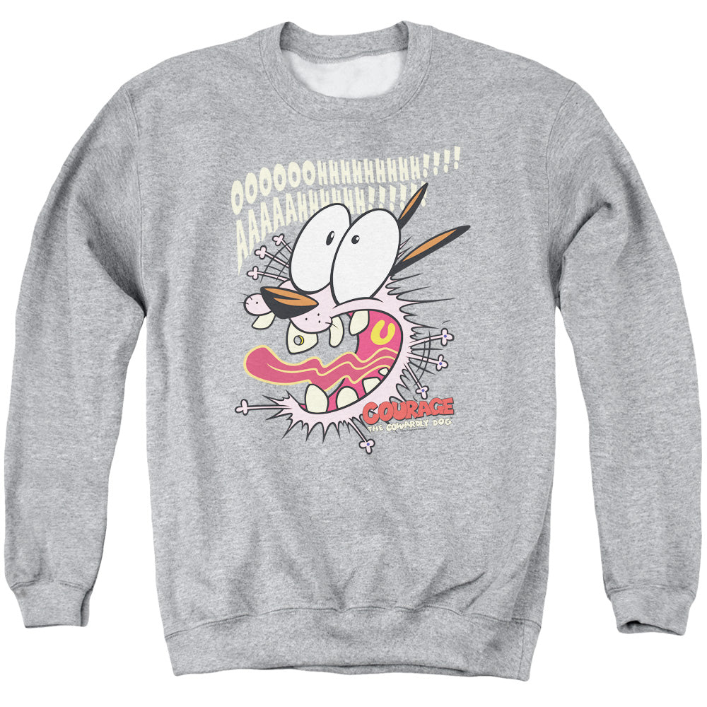 Courage The Cowardly Dog - Scaredy Dog - Adult Crewneck Sweatshirt - Athletic Heather