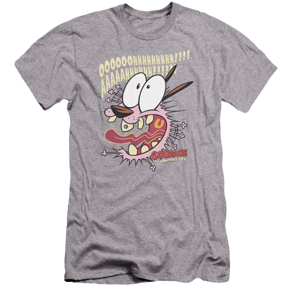 Courage The Cowardly Dog - Scaredy Dog-premuim Canvas Adult Slim Fit 30/1 - Athletic Heather