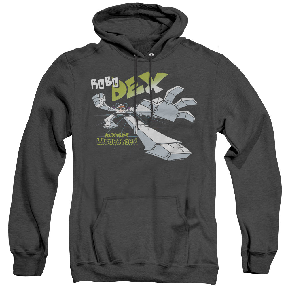 Dexters Laboratory - Robo Dex - Adult Heather Hoodie - Black