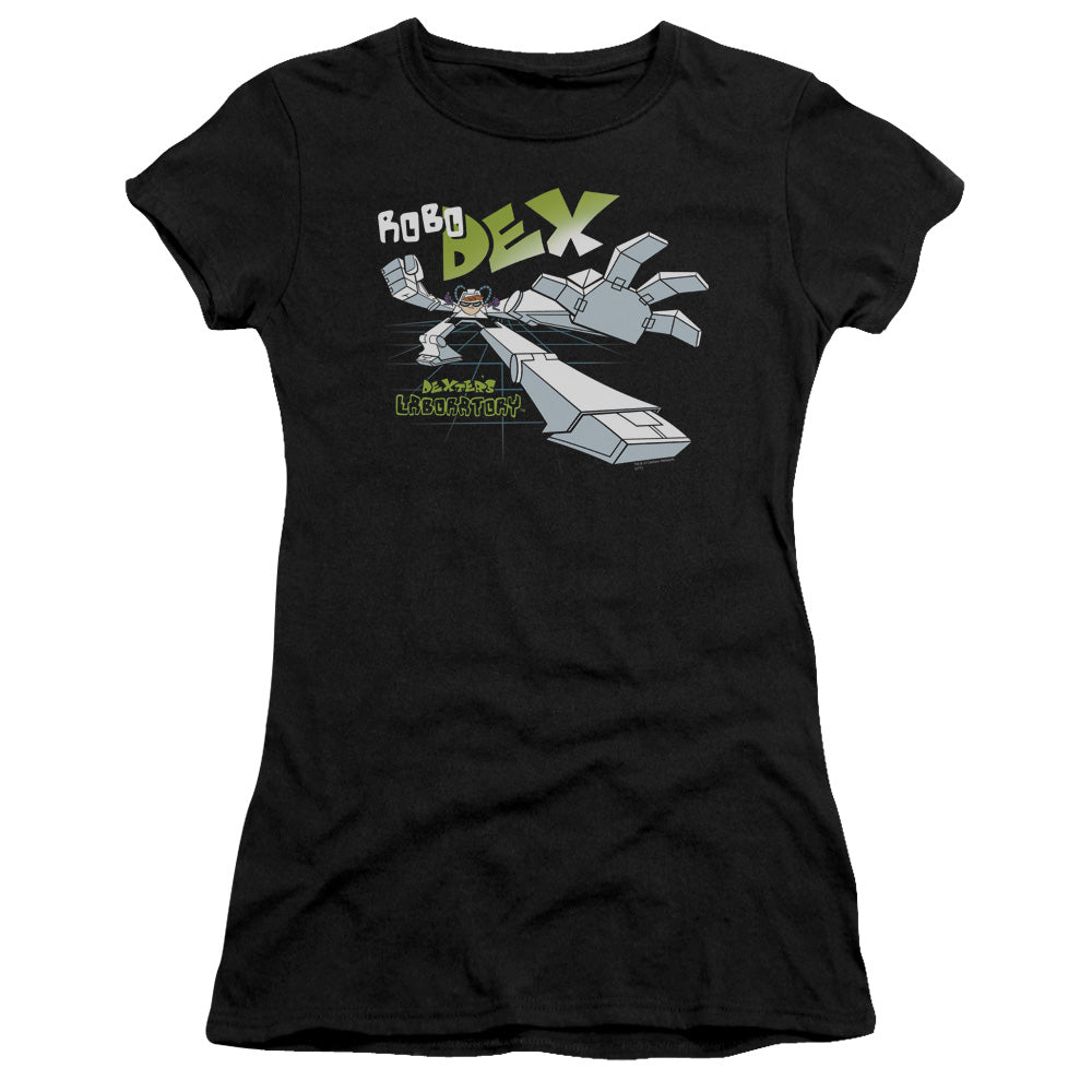 Dexters Laboratory - Robo Dex - Short Sleeve Junior Sheer - Black T-shirt