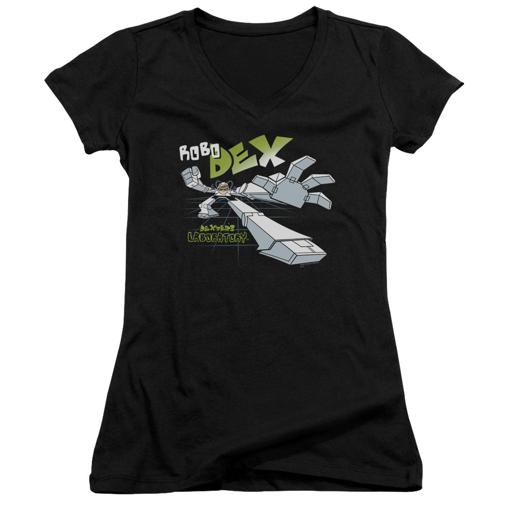 Dexters Laboratory - Robo Dex - Junior V-neck - Black