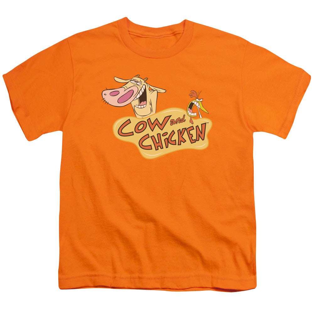Cow & Chicken - Logo - Short Sleeve Youth 18/1 - Orange T-shirt