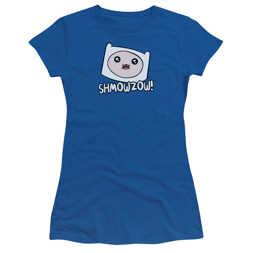 Adventure Time - Shmowzow - Short Sleeve Junior Sheer - Royal Blue T-shirt