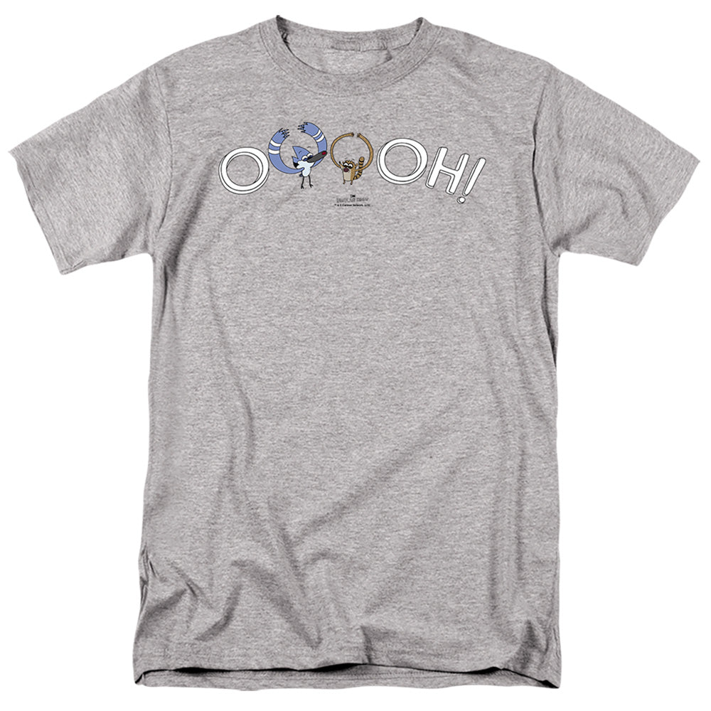 The Regular Show - Ooooh - Short Sleeve Adult 18/1 - Athletic Heather T-shirt