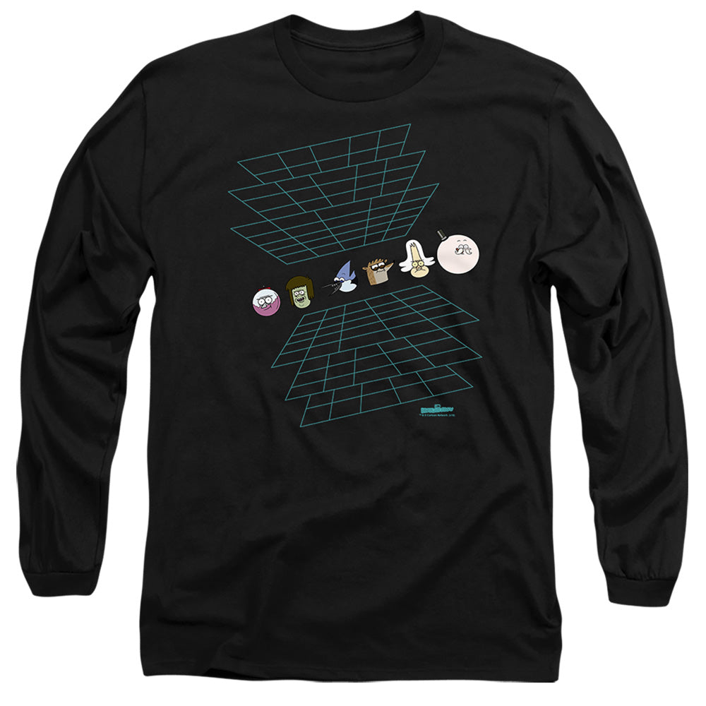 The Regular Show - Regular Grid - Long Sleeve Adult 18/1 - Black T-shirt