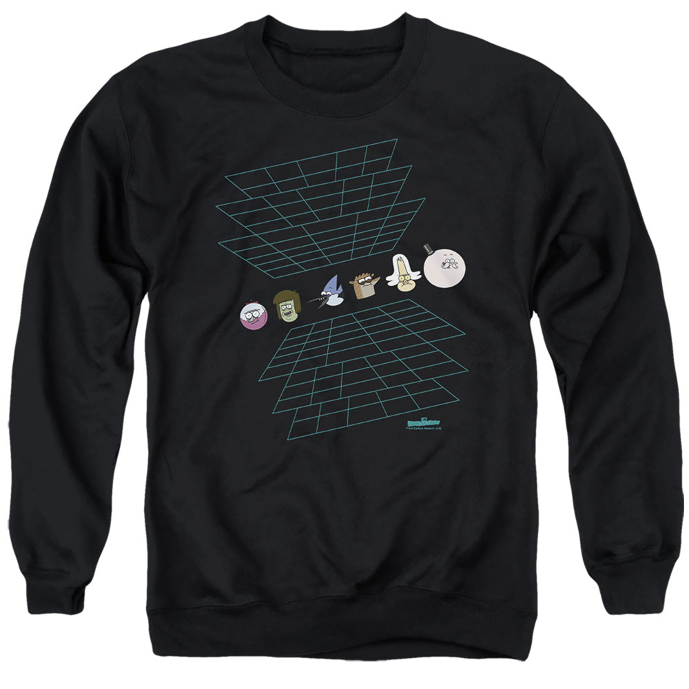 The Regular Show - Regular Grid - Adult Crewneck Sweatshirt - Black