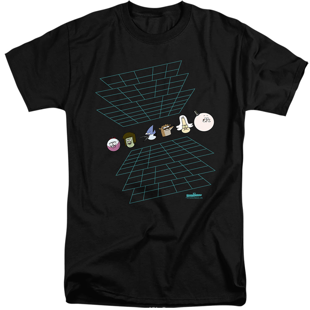 The Regular Show - Regular Grid - Short Sleeve Adult Tall 18/1 - Black T-shirt