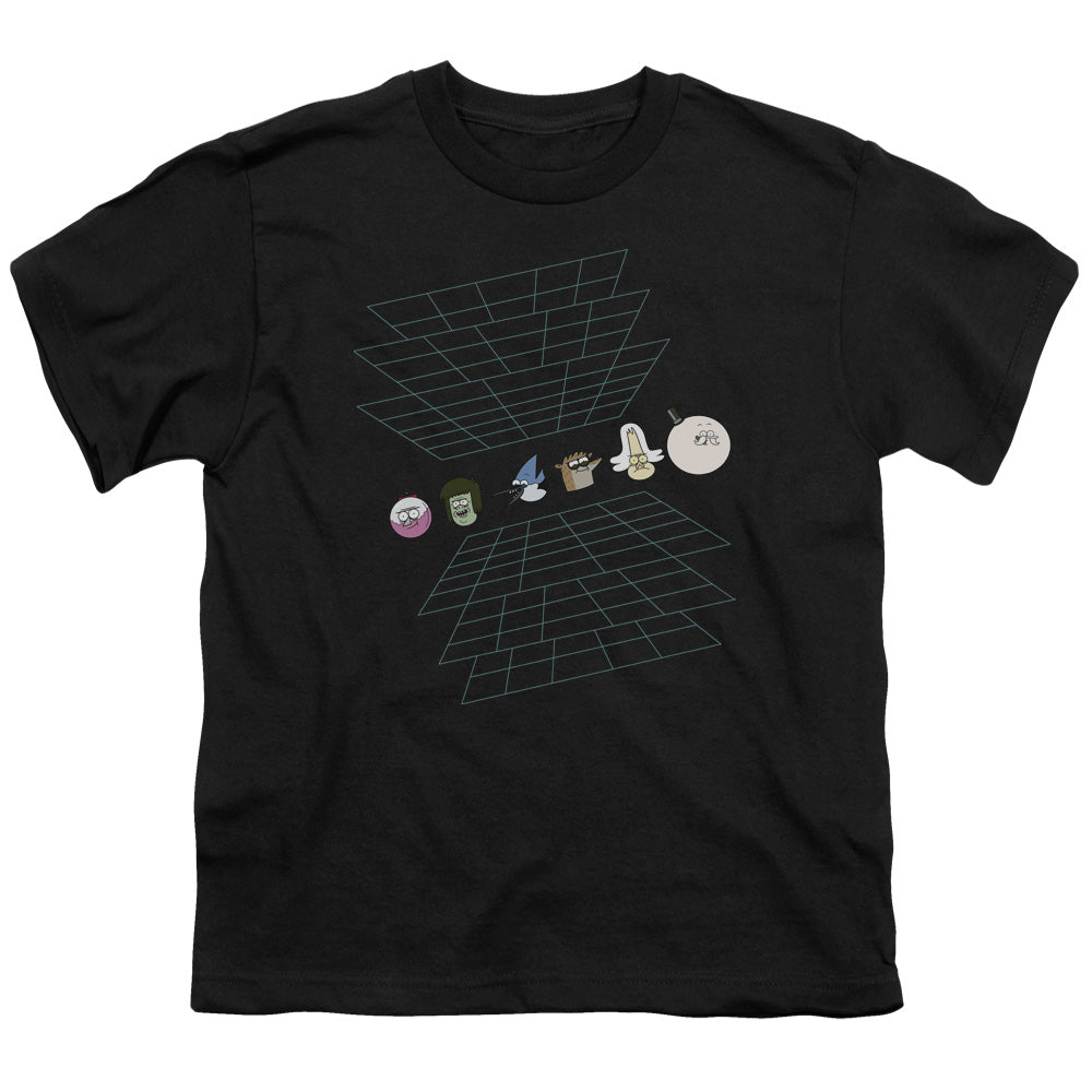 The Regular Show - Regular Grid - Short Sleeve Youth 18/1 - Black T-shirt