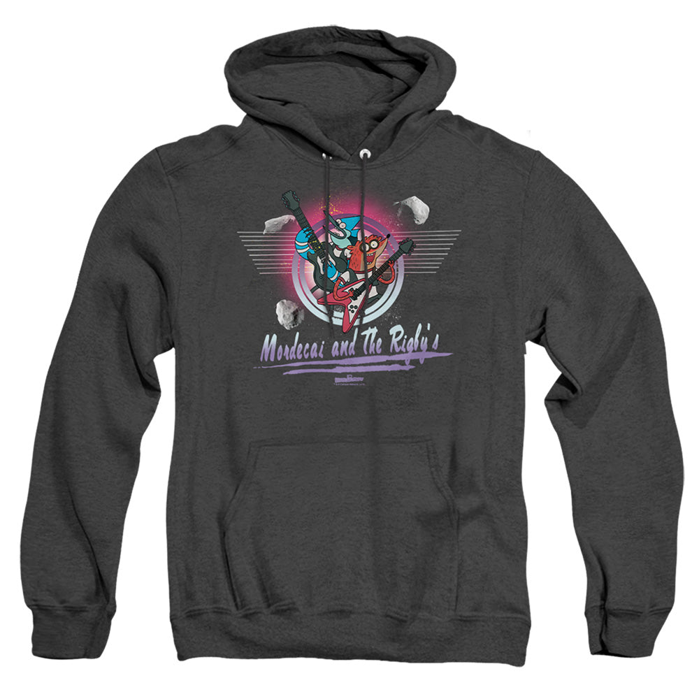 The Regular Show - Mordecai & The Rigbys - Adult Heather Hoodie - Black