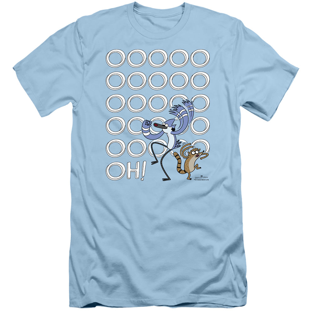 The Regular Show - Oooooh - Short Sleeve Adult 30/1 - Light Blue T-shirt