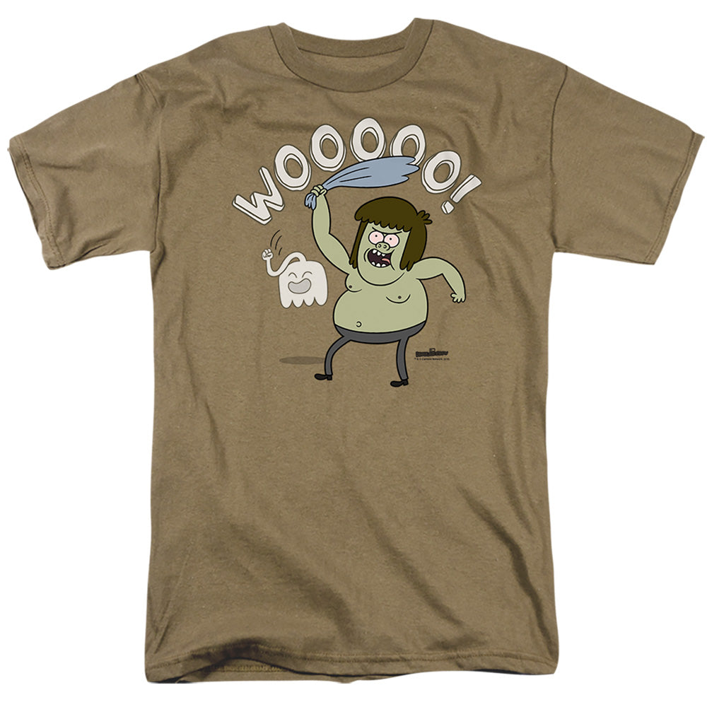 Regular Show - Wooooo - Short Sleeve Adult 18/1 - Safari Green T-shirt