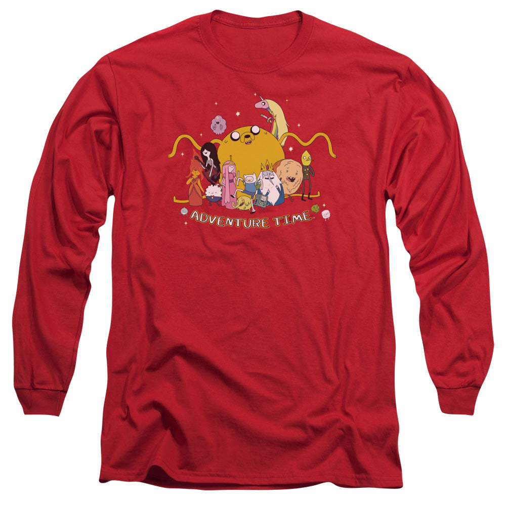 Adventure Time - Outstretched - Long Sleeve Adult 18/1 - Red T-shirt