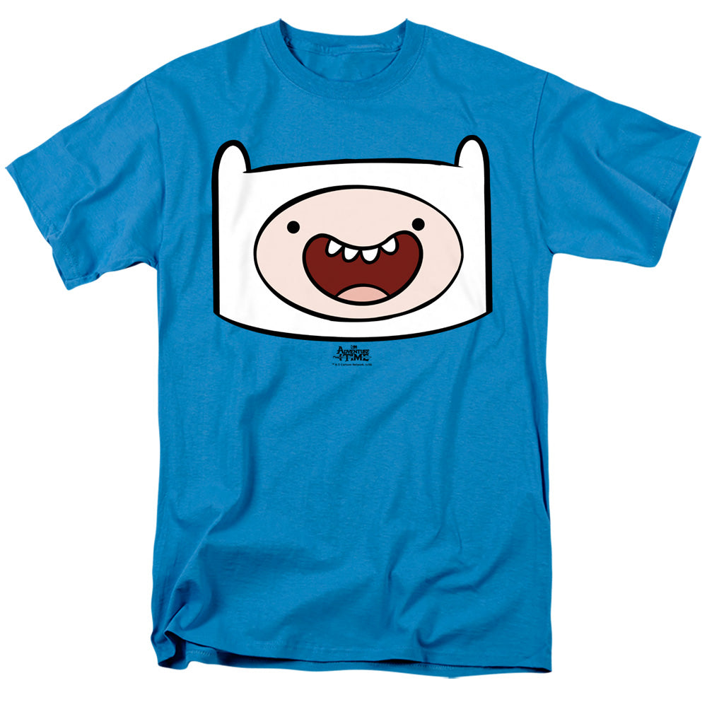 Adventure Time - Finn Head - Short Sleeve Adult 18/1 - Turquoise T-shirt